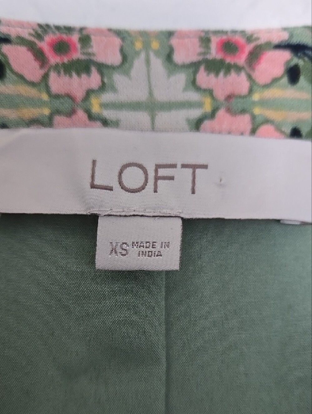 LOFT Sage Green Floral Long-Sleeve Wrap Lined Dress Cottagecore Rodeo Festival - Picture 5 of 9